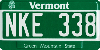VT license plate NKE338