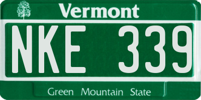 VT license plate NKE339