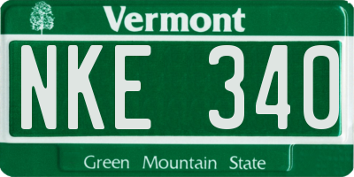 VT license plate NKE340