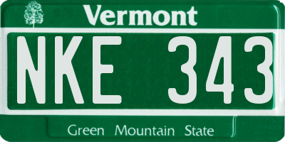 VT license plate NKE343