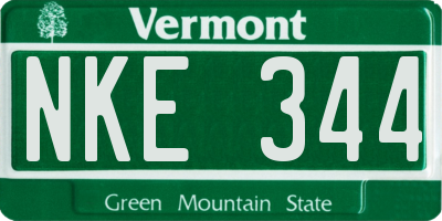 VT license plate NKE344