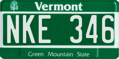 VT license plate NKE346