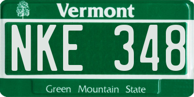 VT license plate NKE348