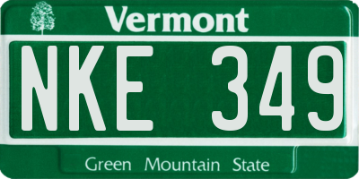 VT license plate NKE349