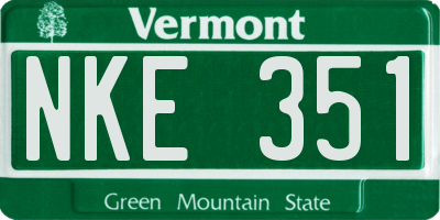 VT license plate NKE351