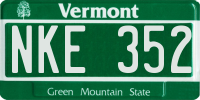 VT license plate NKE352