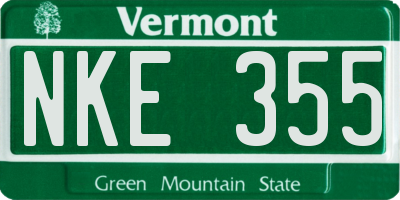 VT license plate NKE355