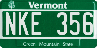 VT license plate NKE356