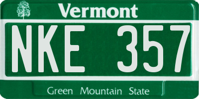 VT license plate NKE357
