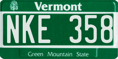 VT license plate NKE358