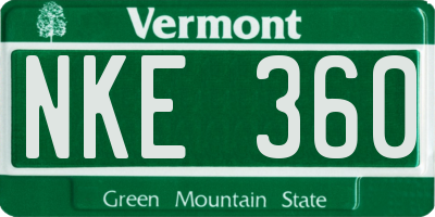 VT license plate NKE360
