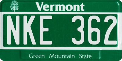 VT license plate NKE362
