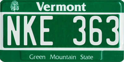 VT license plate NKE363