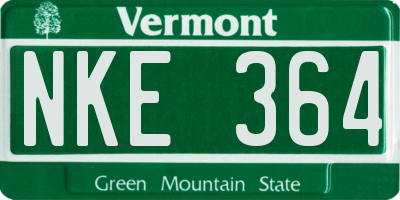 VT license plate NKE364