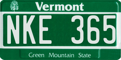 VT license plate NKE365