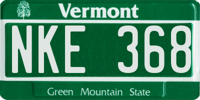 VT license plate NKE368