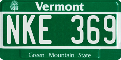 VT license plate NKE369