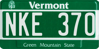 VT license plate NKE370