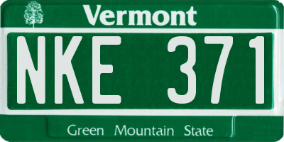 VT license plate NKE371