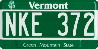 VT license plate NKE372
