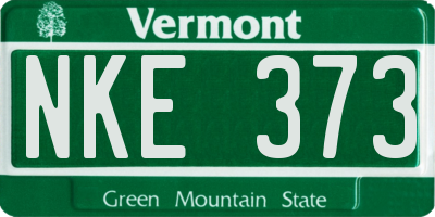 VT license plate NKE373