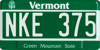 VT license plate NKE375