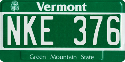 VT license plate NKE376