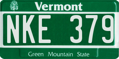 VT license plate NKE379