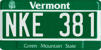 VT license plate NKE381