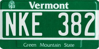 VT license plate NKE382