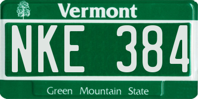 VT license plate NKE384