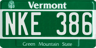 VT license plate NKE386