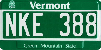 VT license plate NKE388