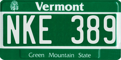 VT license plate NKE389