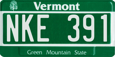 VT license plate NKE391