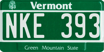 VT license plate NKE393