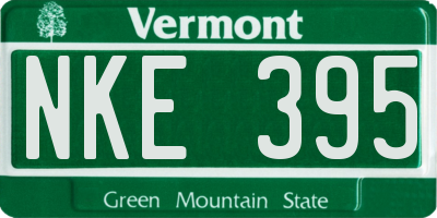 VT license plate NKE395