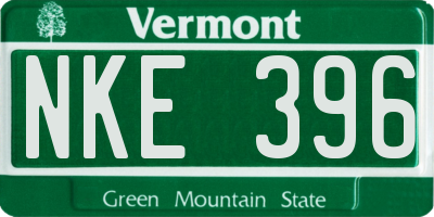VT license plate NKE396