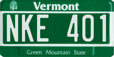 VT license plate NKE401
