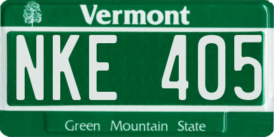 VT license plate NKE405