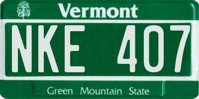 VT license plate NKE407