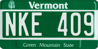 VT license plate NKE409