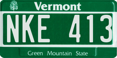 VT license plate NKE413