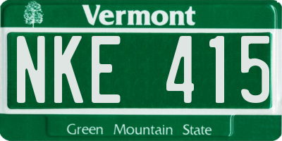 VT license plate NKE415
