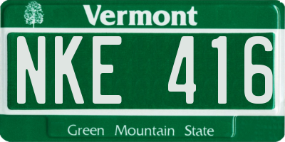 VT license plate NKE416
