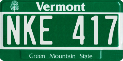 VT license plate NKE417