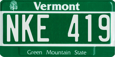 VT license plate NKE419