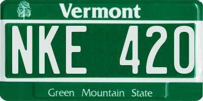 VT license plate NKE420