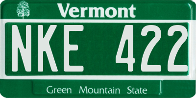 VT license plate NKE422