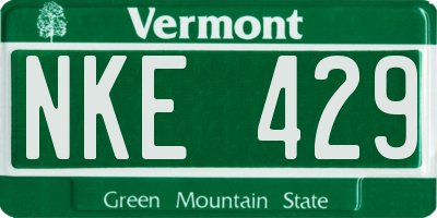 VT license plate NKE429